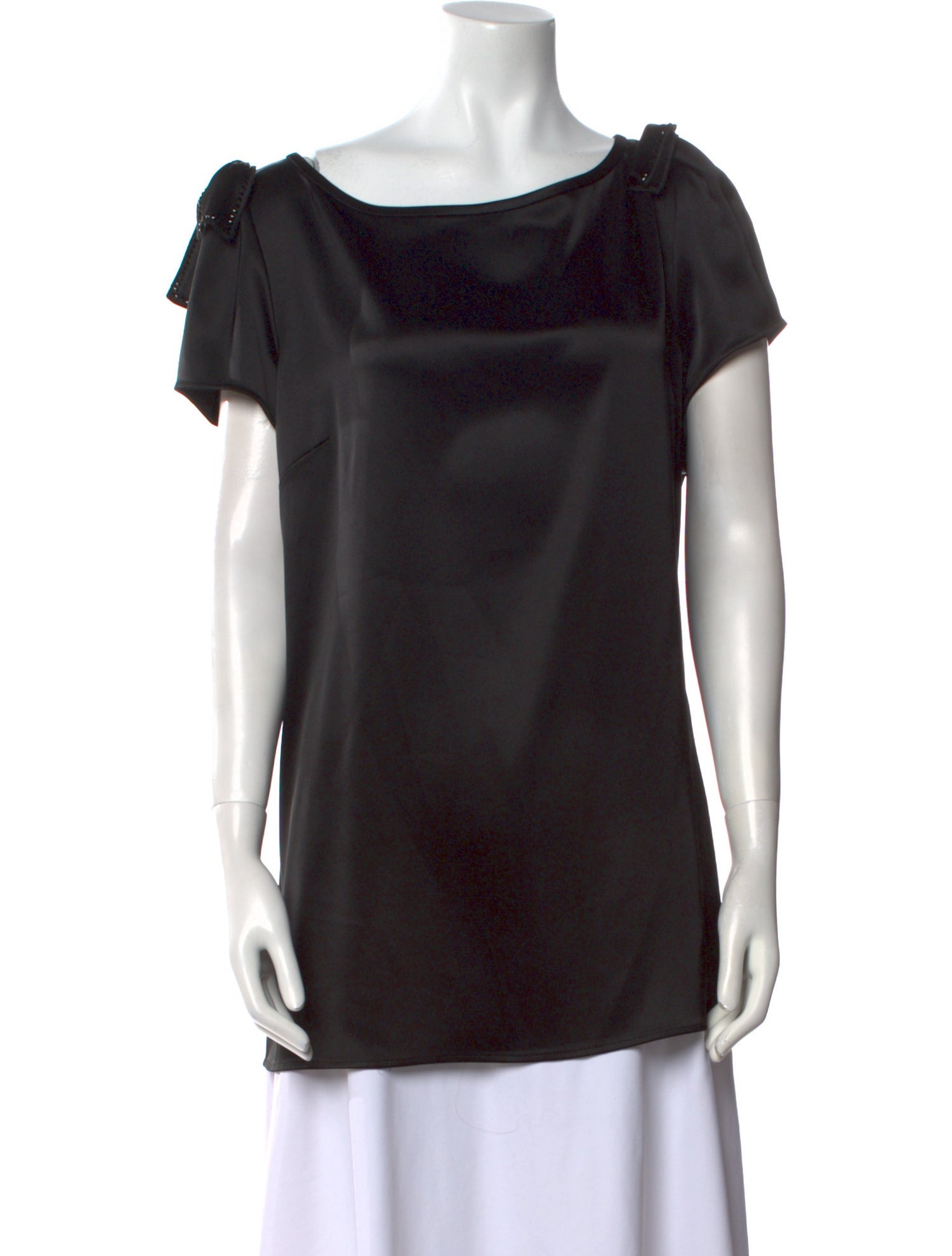 St. John Cowl Neck Short Sleeve Tunic