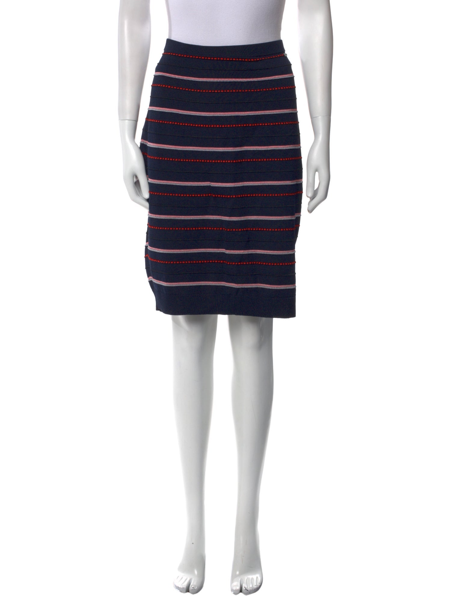 St. John Striped Knee-Length Skirt