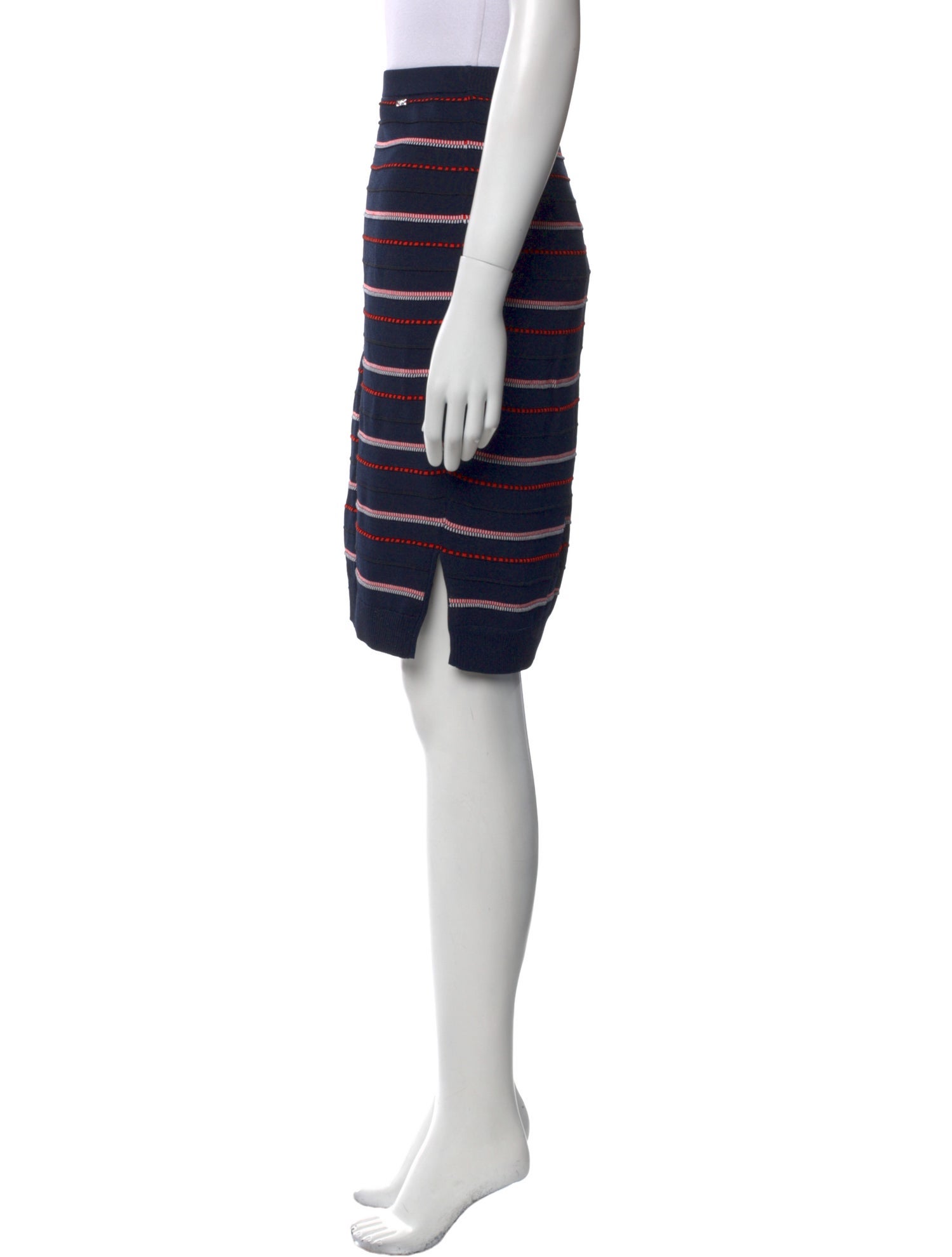 St. John Striped Knee-Length Skirt