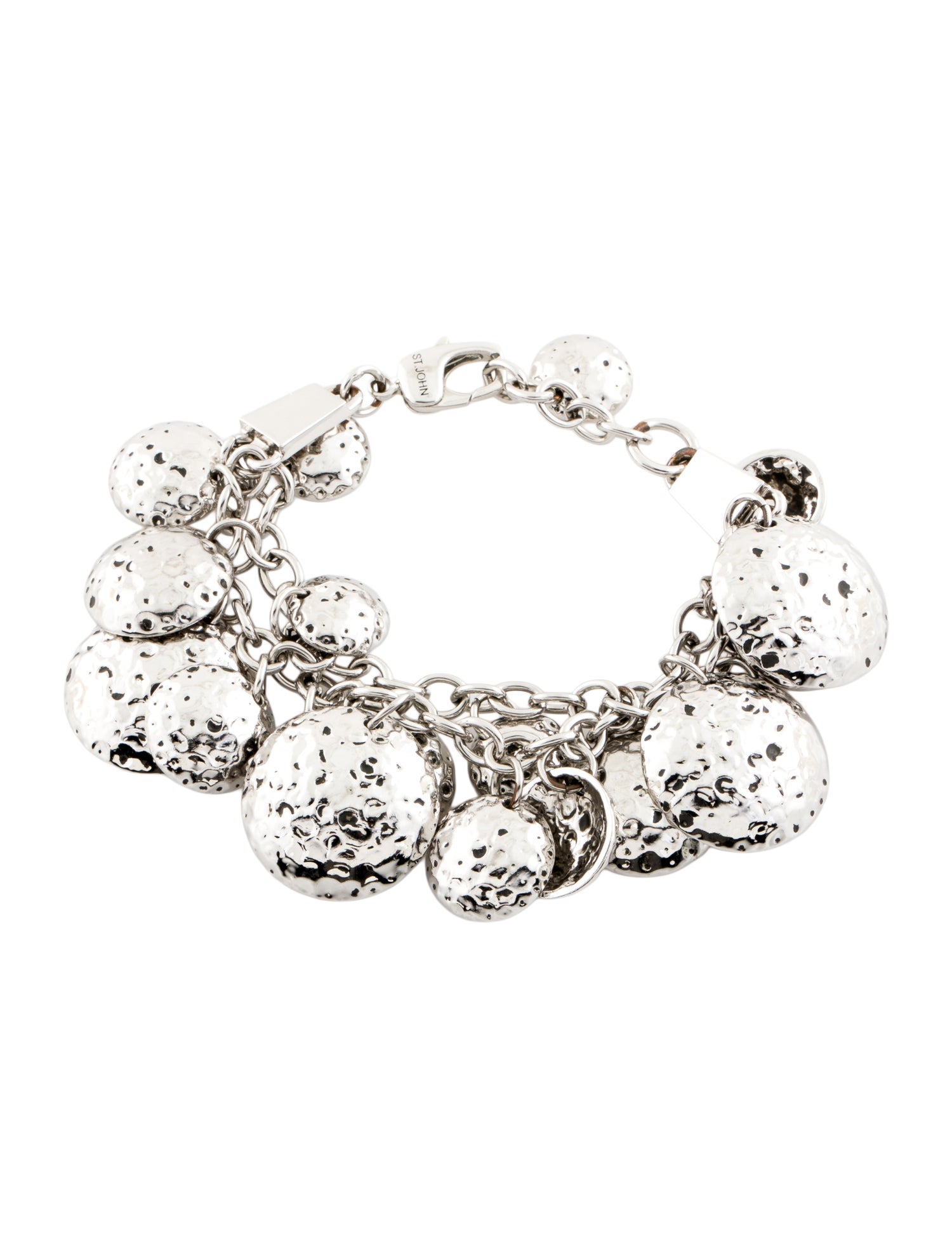 St. John Textured Disc Charm Bracelet
