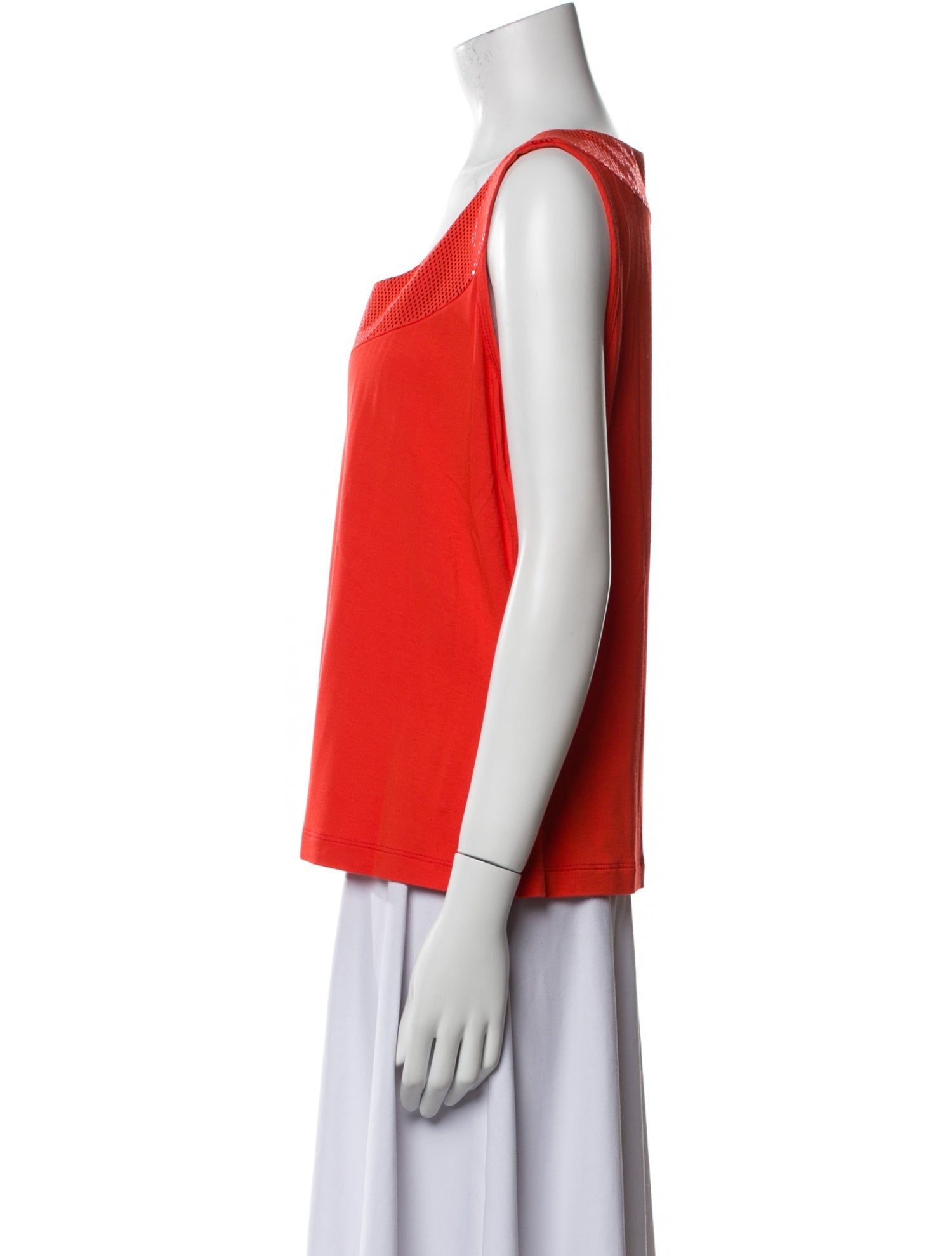 St. John Scoop Neck Sleeveless Top