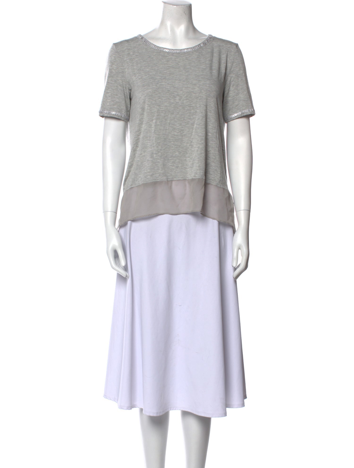 St. John Silk Scoop Neck T-Shirt