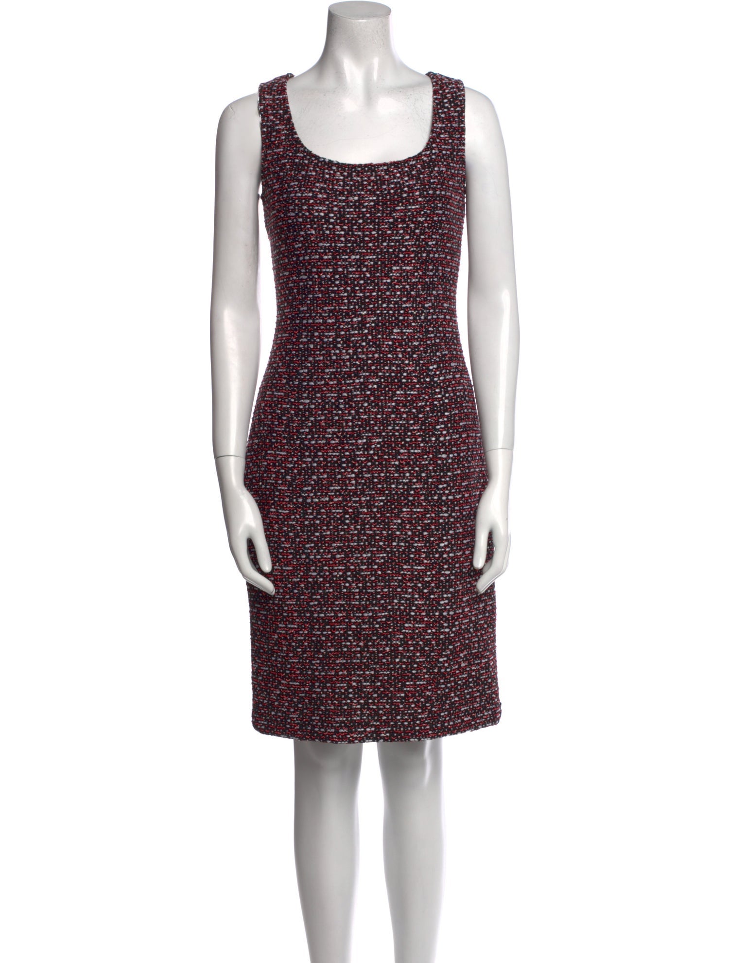 St. John Scoop Neck Knee-Length Dress