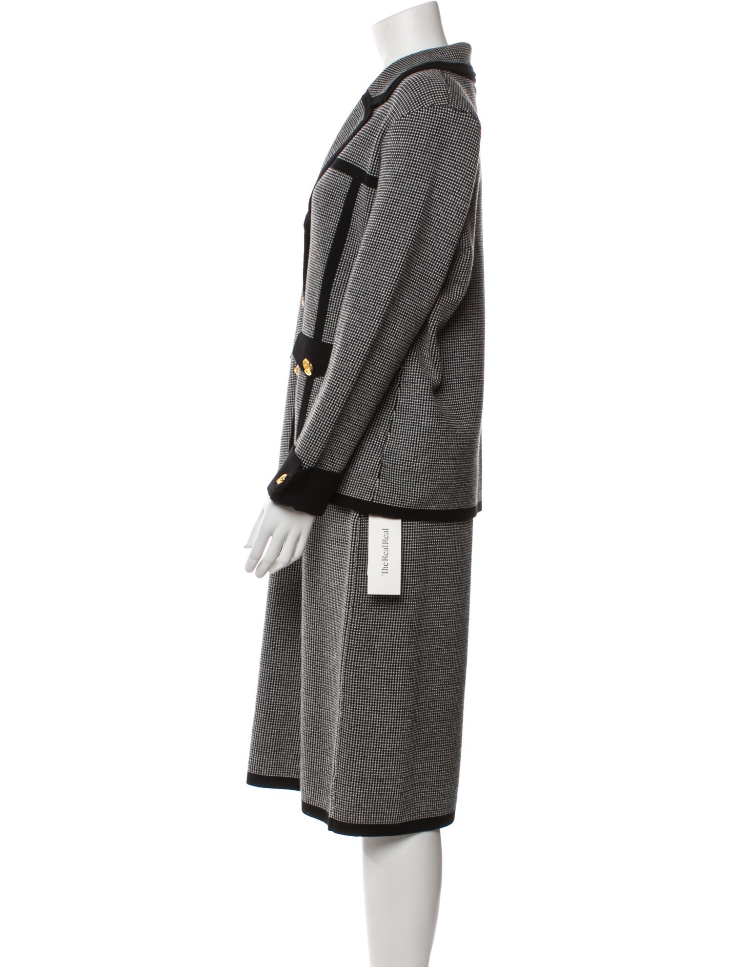 St. John Wool Printed Dress Set