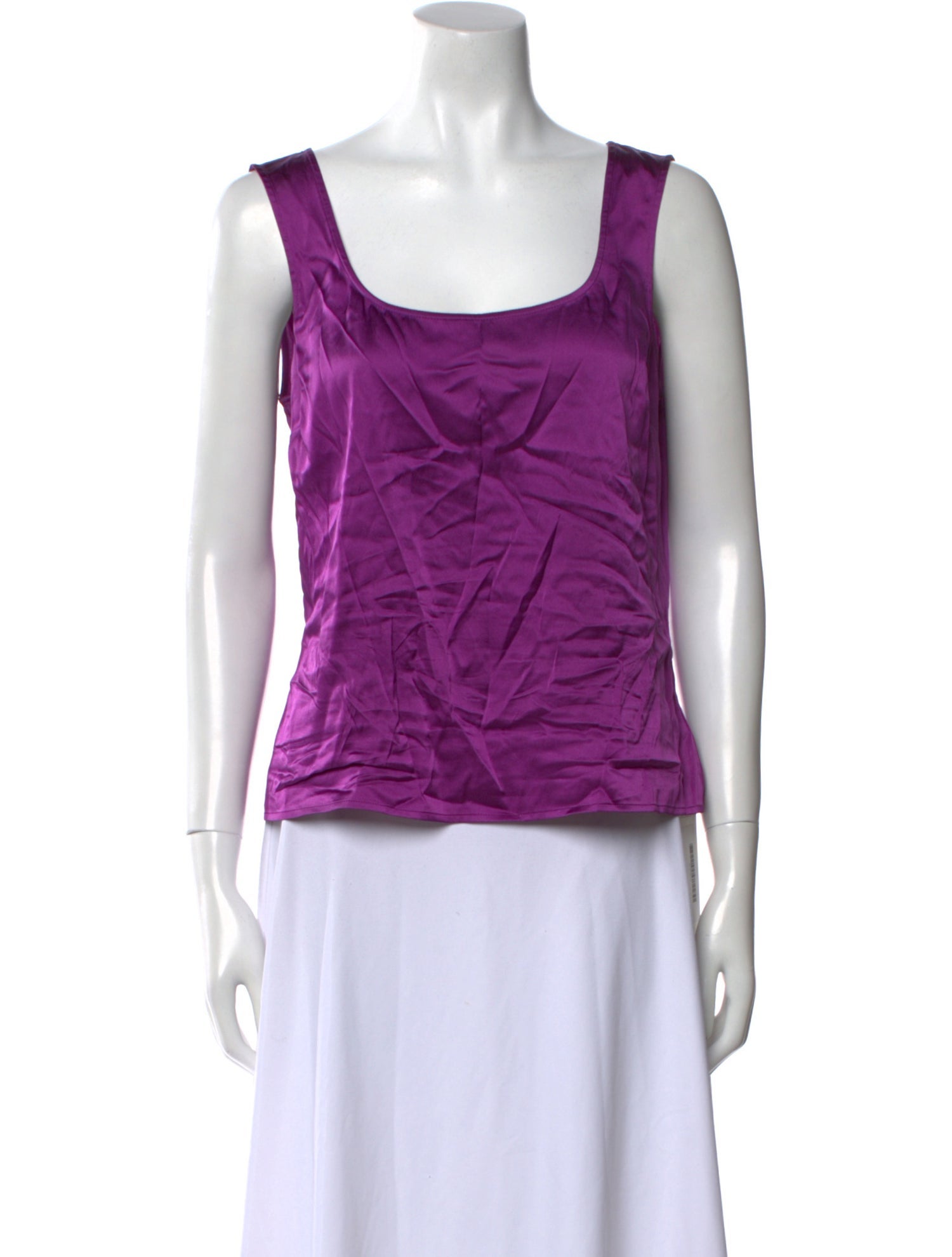 St. John Silk Square Neckline Top