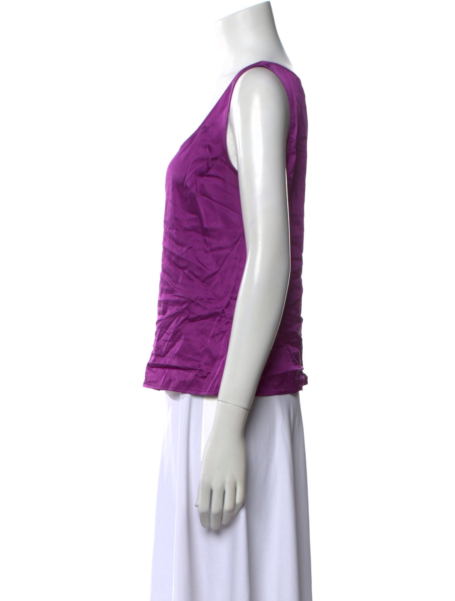 St. John Silk Square Neckline Top