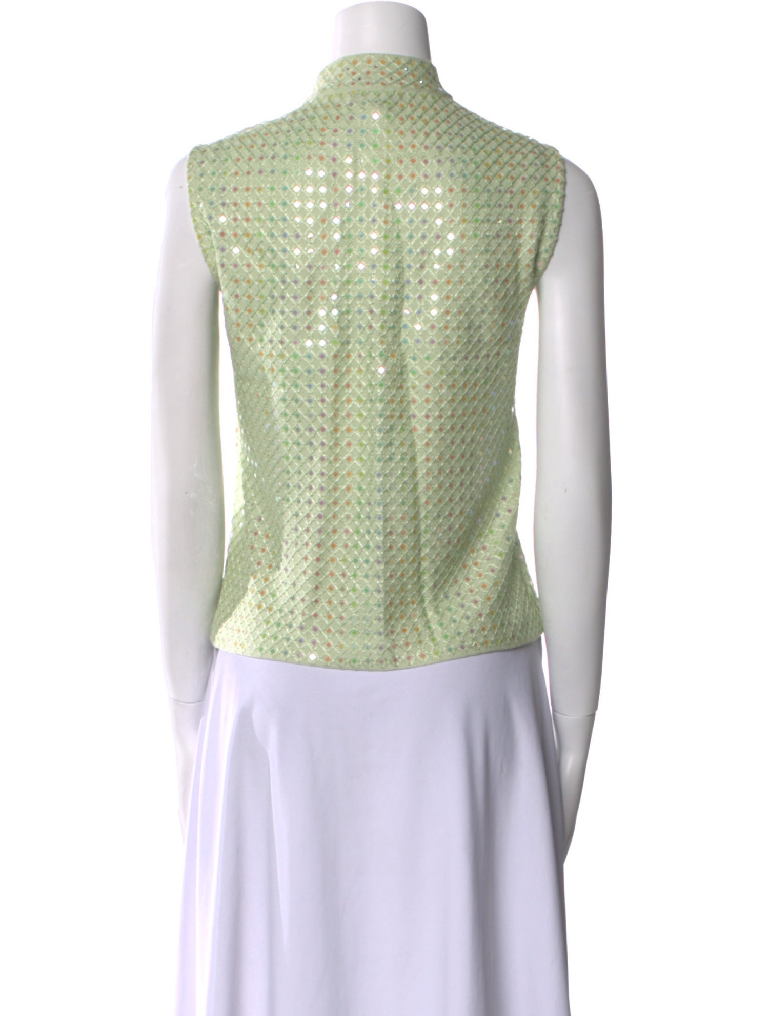 St. John Printed Mock Neck Top