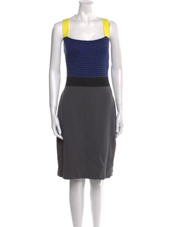 St. John Colorblock Pattern Knee-Length Dress