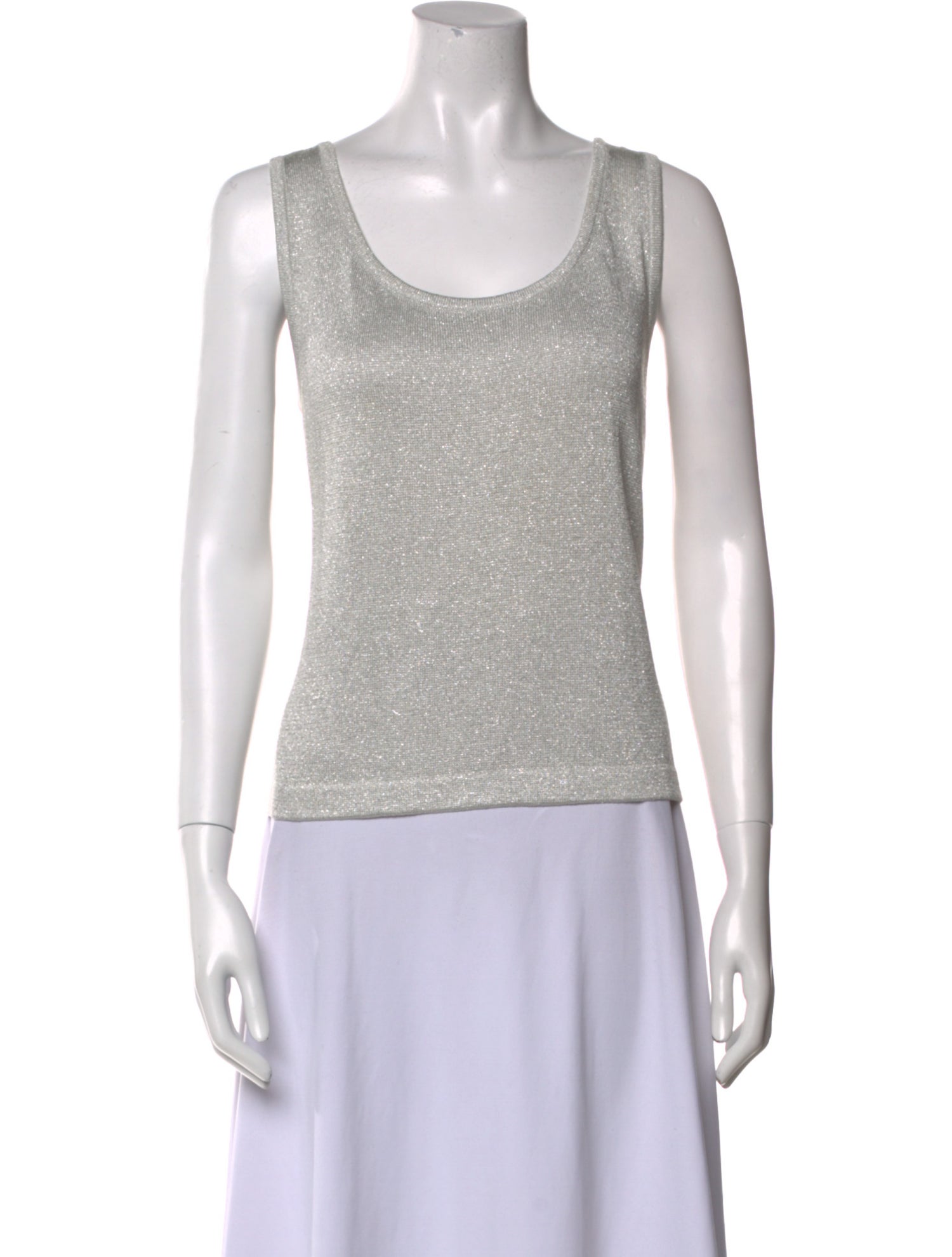 St. John Scoop Neck Sleeveless Top