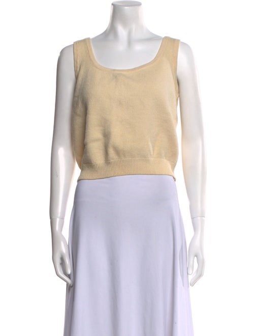 St. John Scoop Neck Sleeveless Crop Top