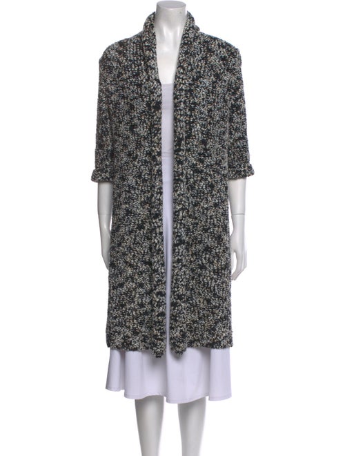 St. John Printed Open Front Sweater