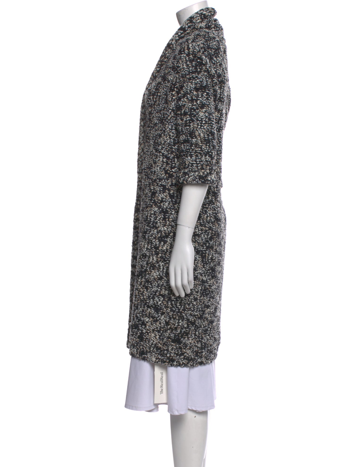 St. John Printed Open Front Sweater