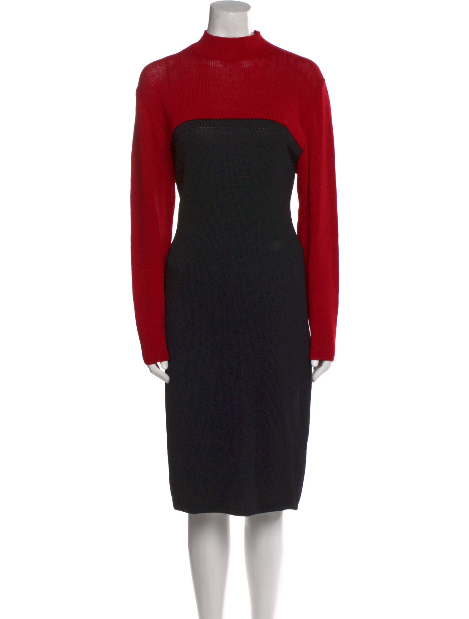 St. John Colorblock Pattern Knee-Length Dress