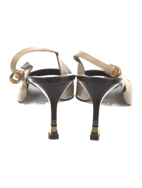 St. John Leather Animal Print Slingback Pumps