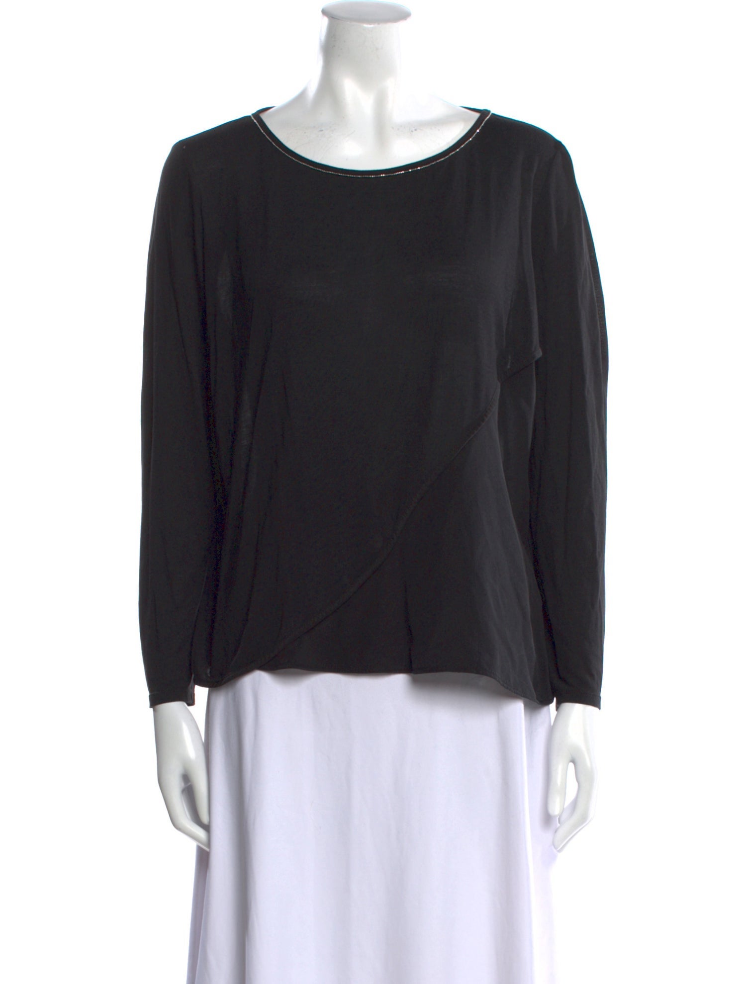 St. John Scoop Neck Long Sleeve Top