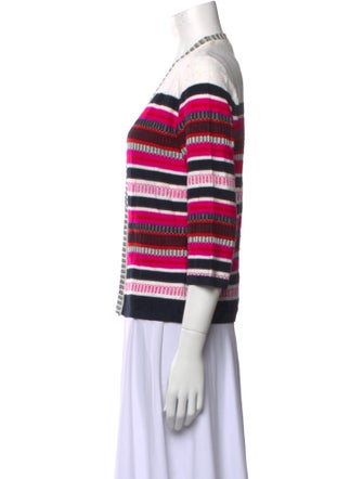 St. John Striped V-Neck Sweater