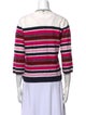 St. John Striped V-Neck Sweater