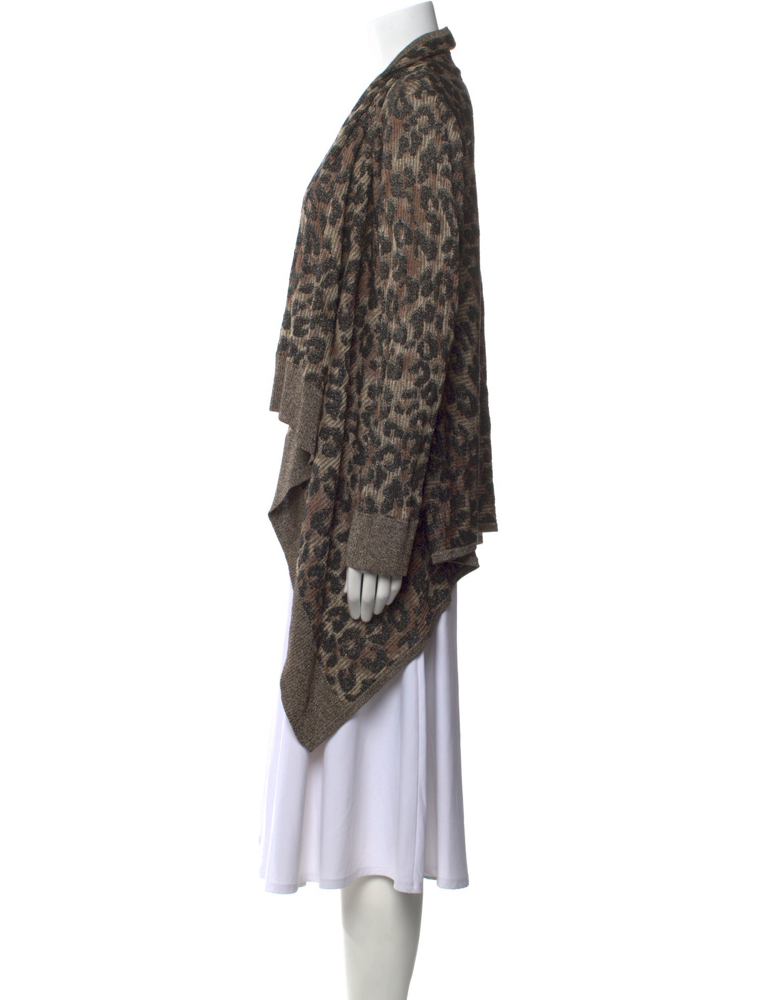 St. John Animal Print Open Front Sweater