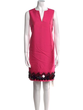 St. John V-Neck Mini Dress