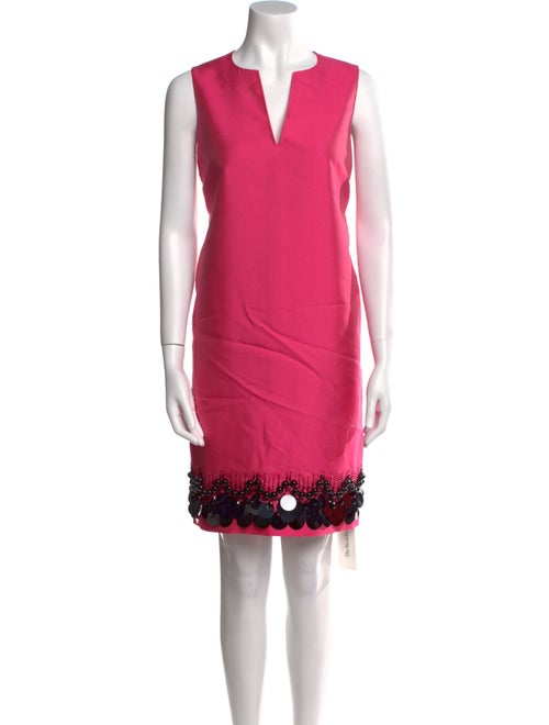 St. John V-Neck Mini Dress