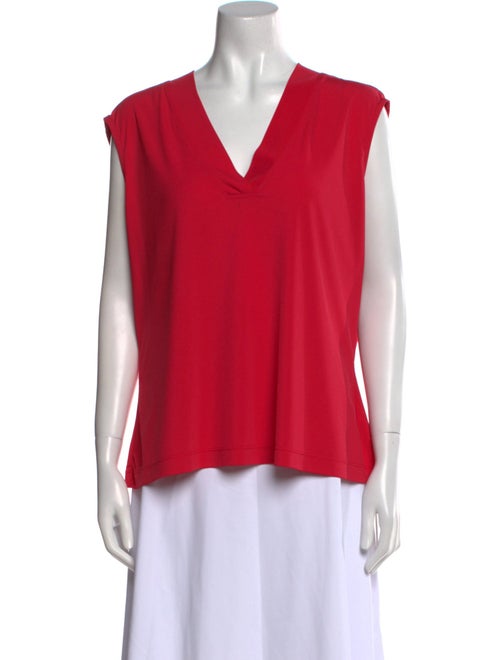 St. John V-Neck Sleeveless Blouse