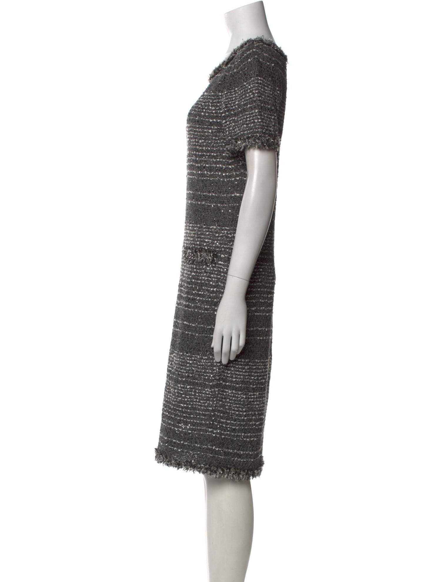 St. John Scoop Neck Knee-Length Dress