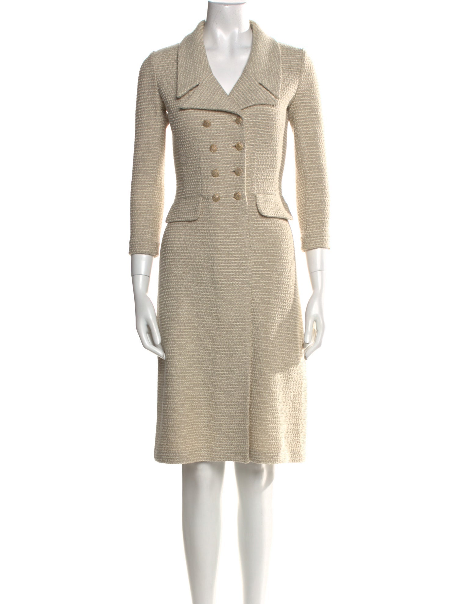 St. John V-Neck Knee-Length Dress