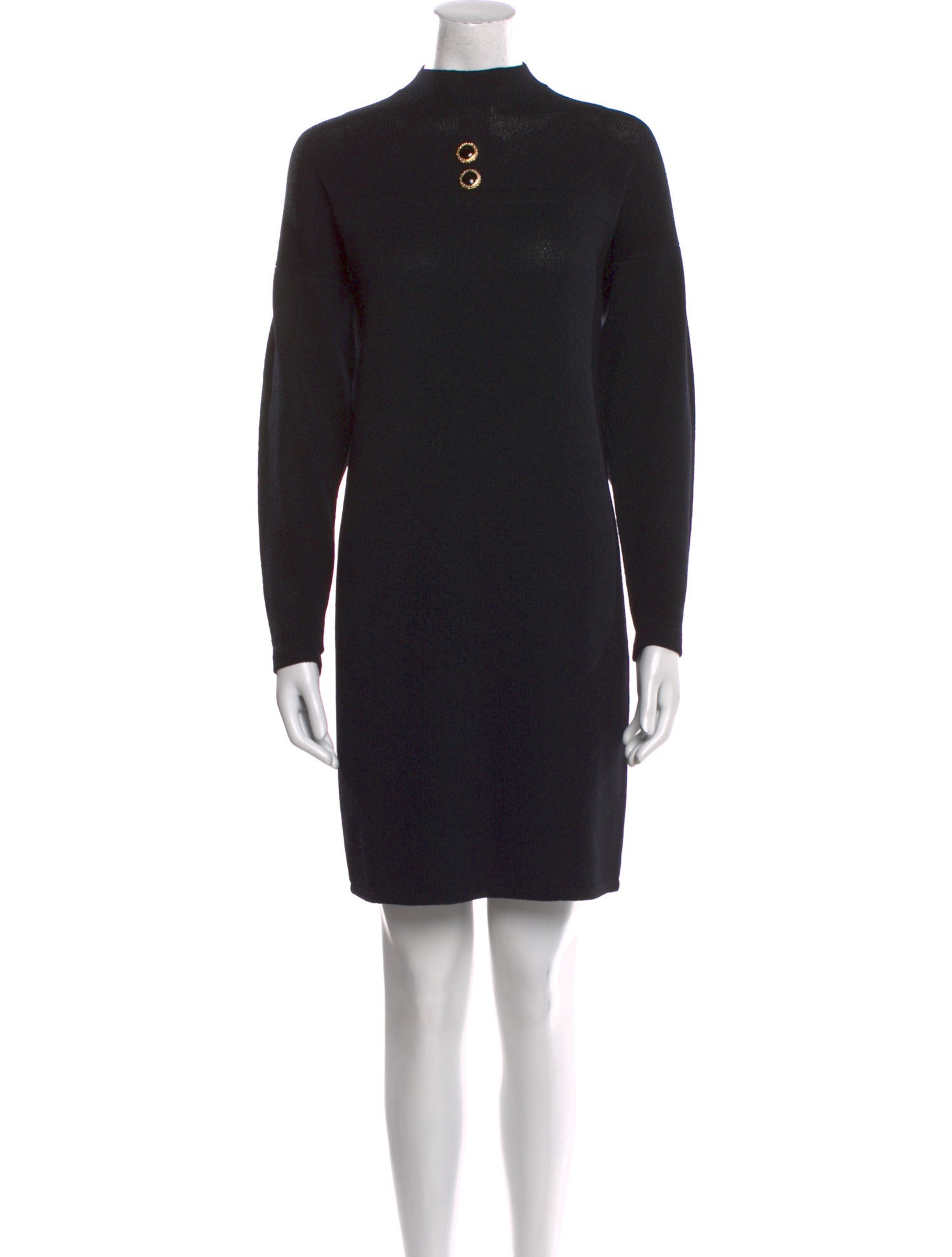 St. John Mock Neck Knee-Length Dress