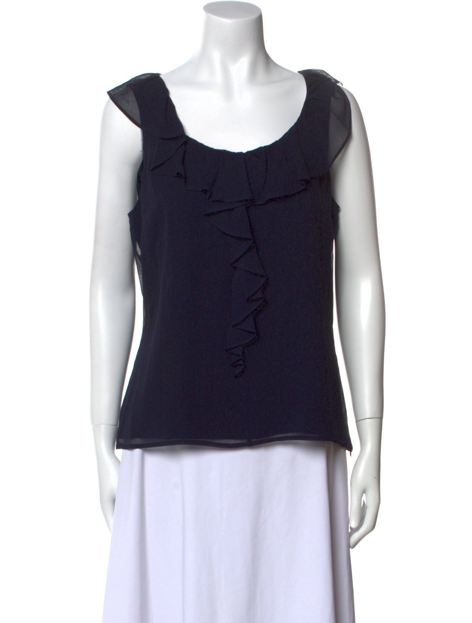 St. John Silk Scoop Neck Top