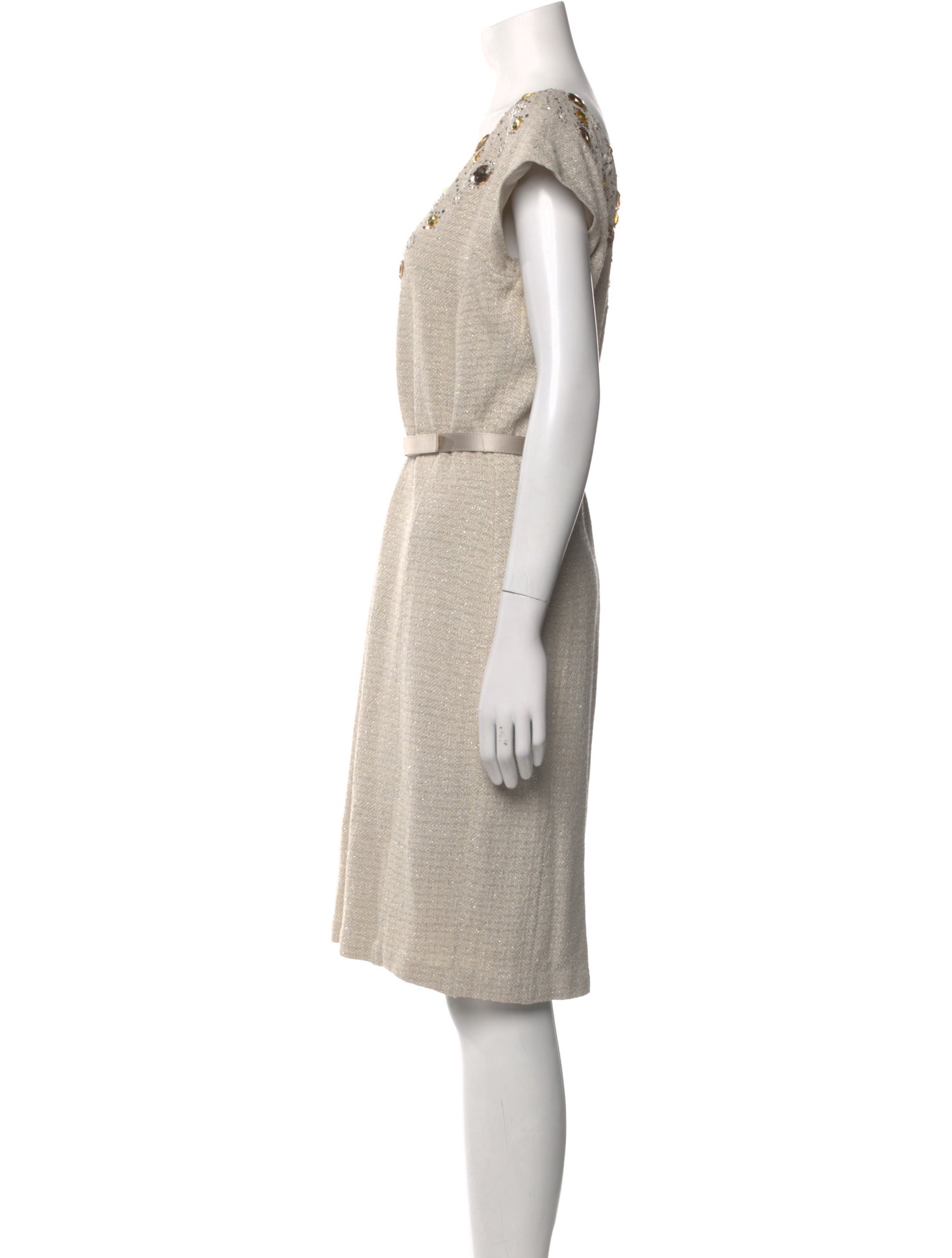 St. John V-Neck Mini Dress