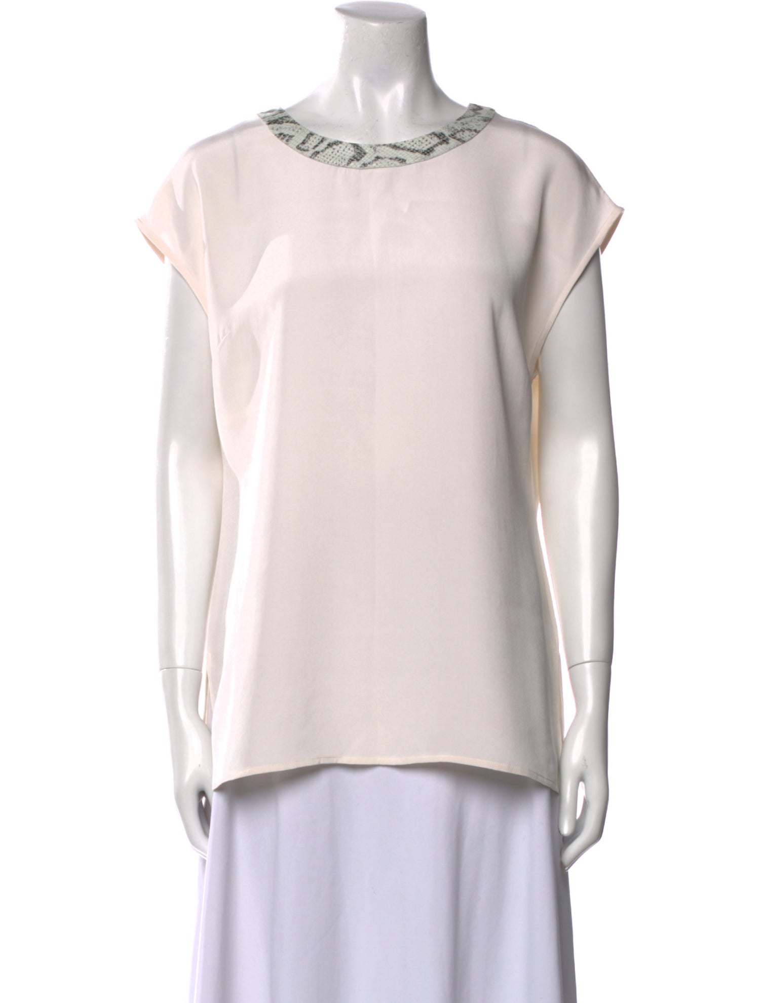 St. John Silk Bateau Neckline Blouse