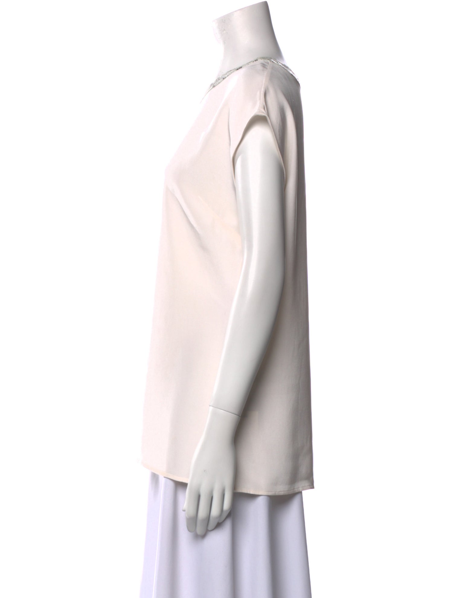 St. John Silk Bateau Neckline Blouse