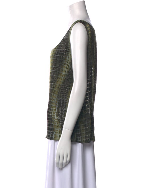 St. John Printed Scoop Neck Top