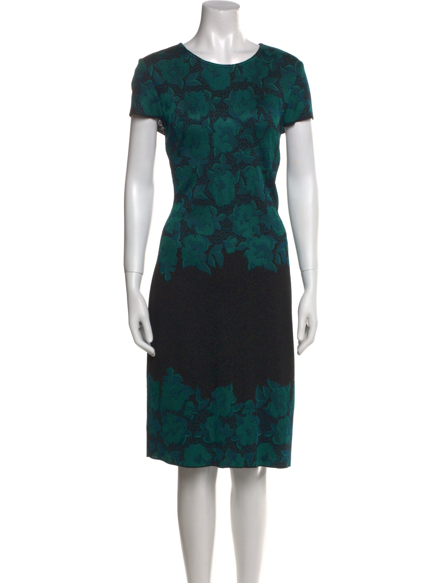 St. John Floral Print Midi Length Dress