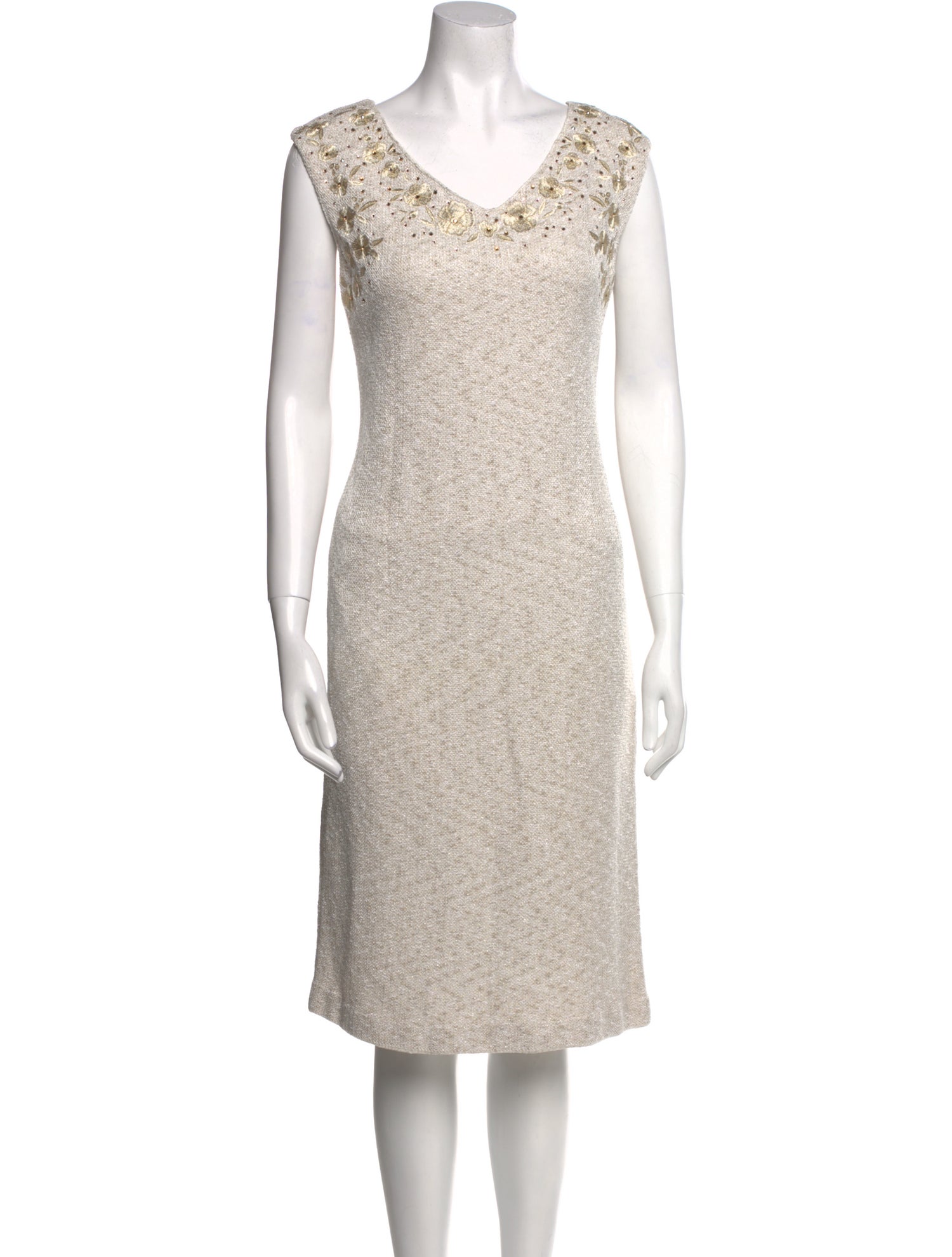 St. John V-Neck Midi Length Dress