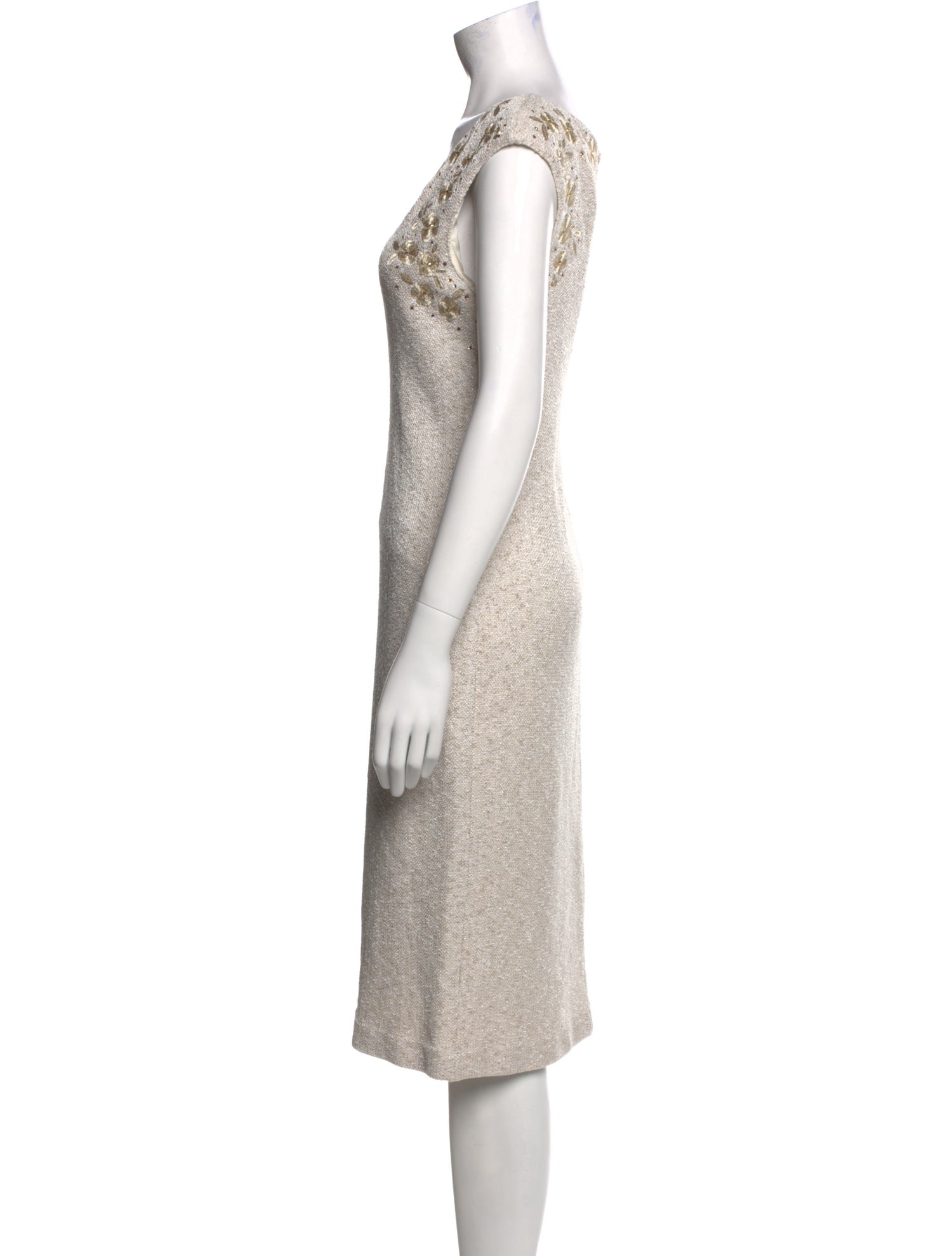 St. John V-Neck Midi Length Dress