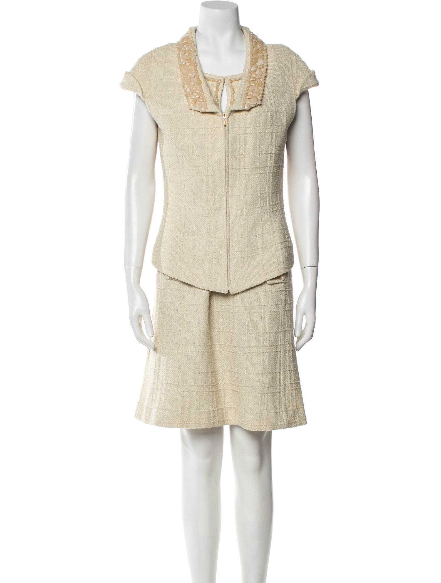 St. John Chain-Link Accents Skirt Set