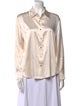 St. John Silk Long Sleeve Button-Up Top