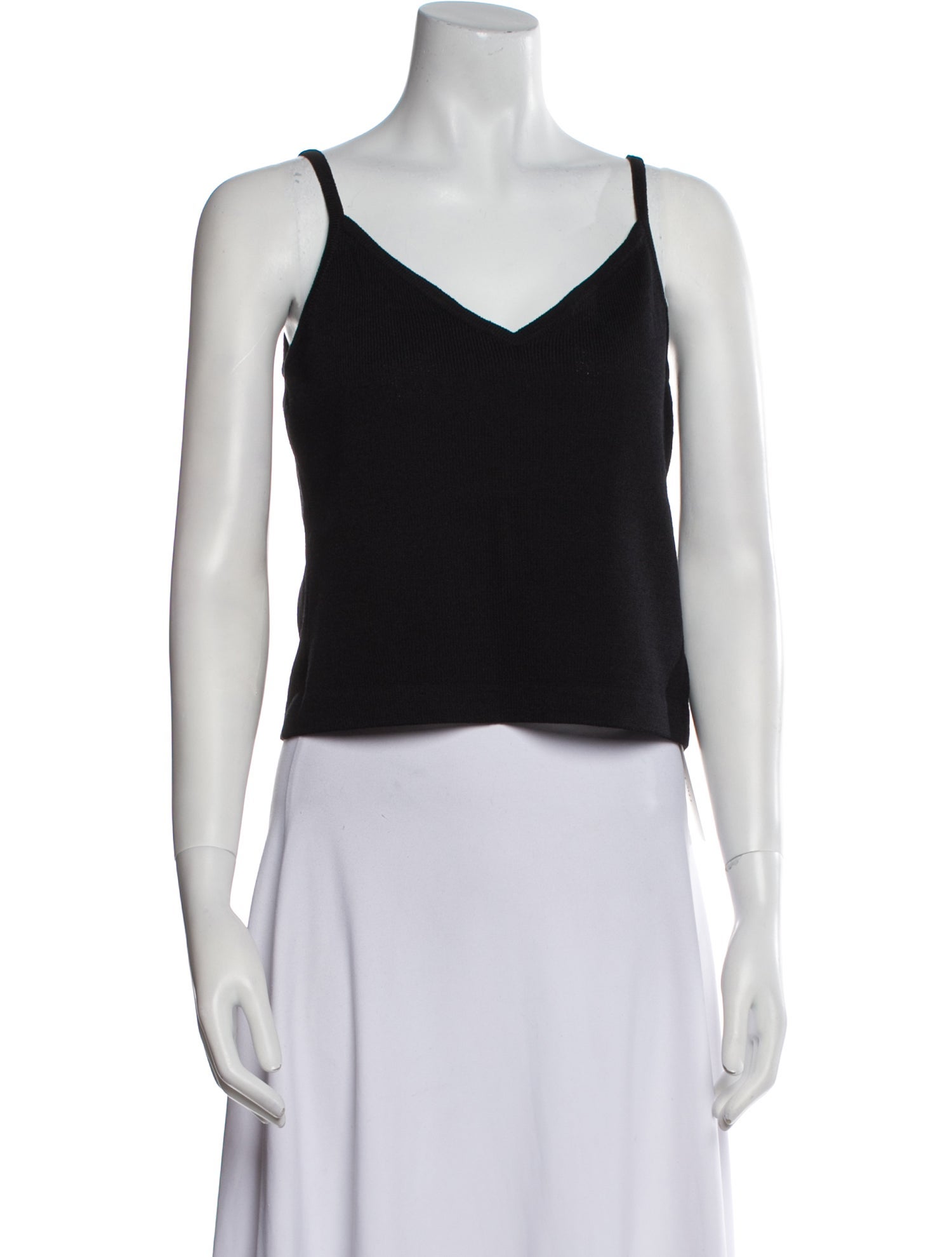 St. John V-Neck Sleeveless Crop Top