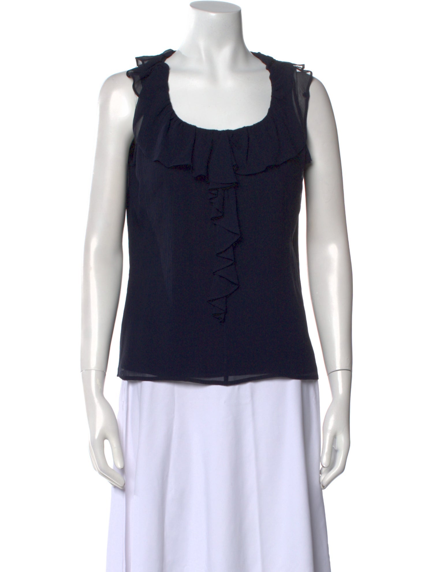 St. John Silk Scoop Neck Top