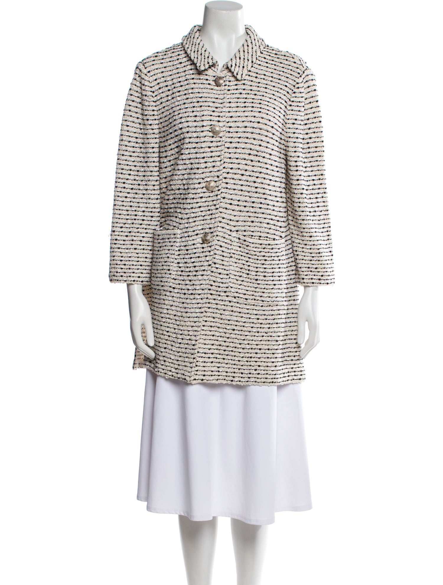 St. John Tweed Printed Coat