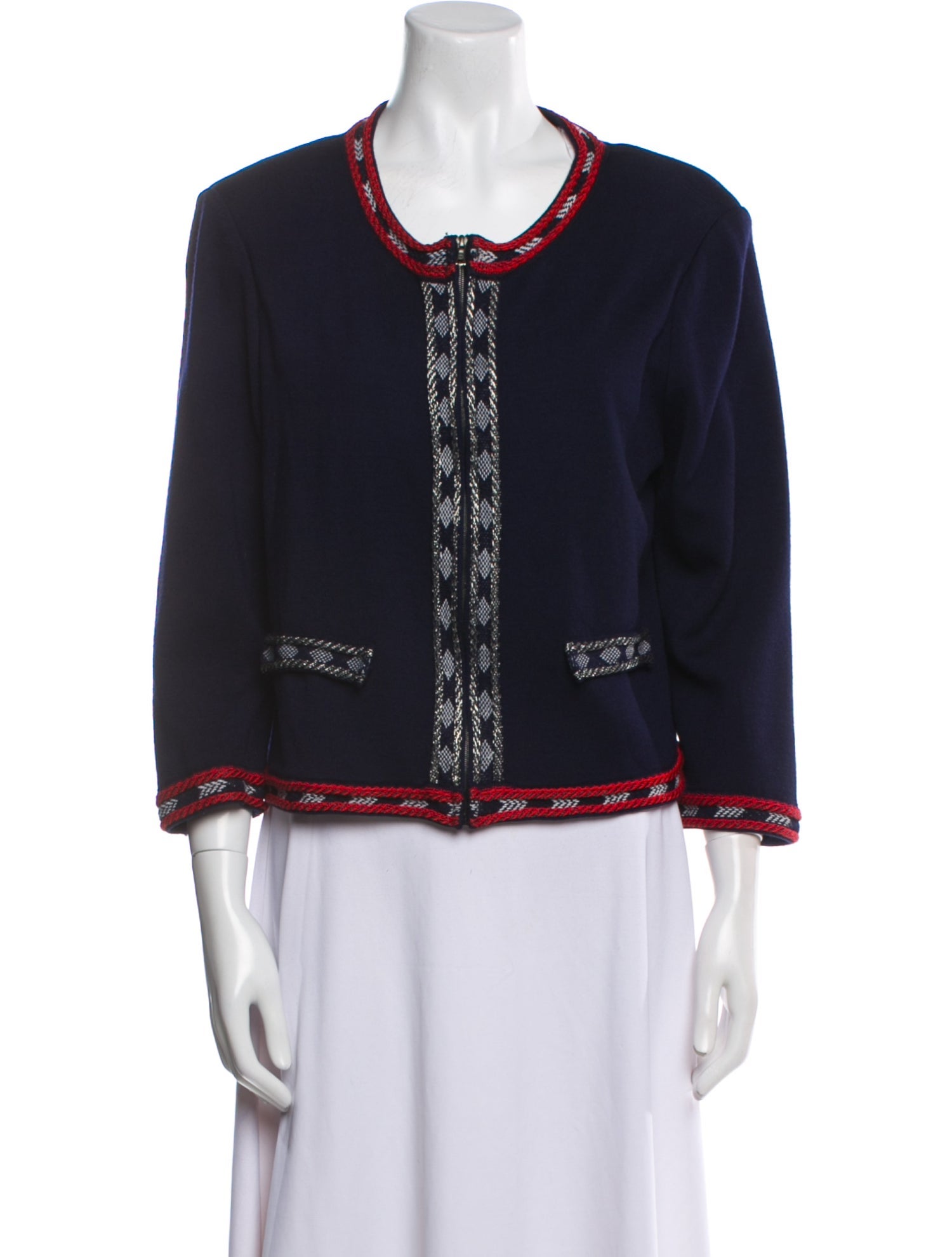 St. John Wool Printed Evening Jacket