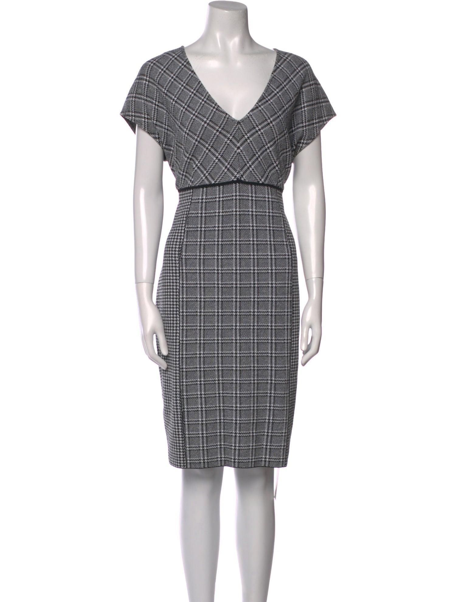 St. John Plaid Print Knee-Length Dress