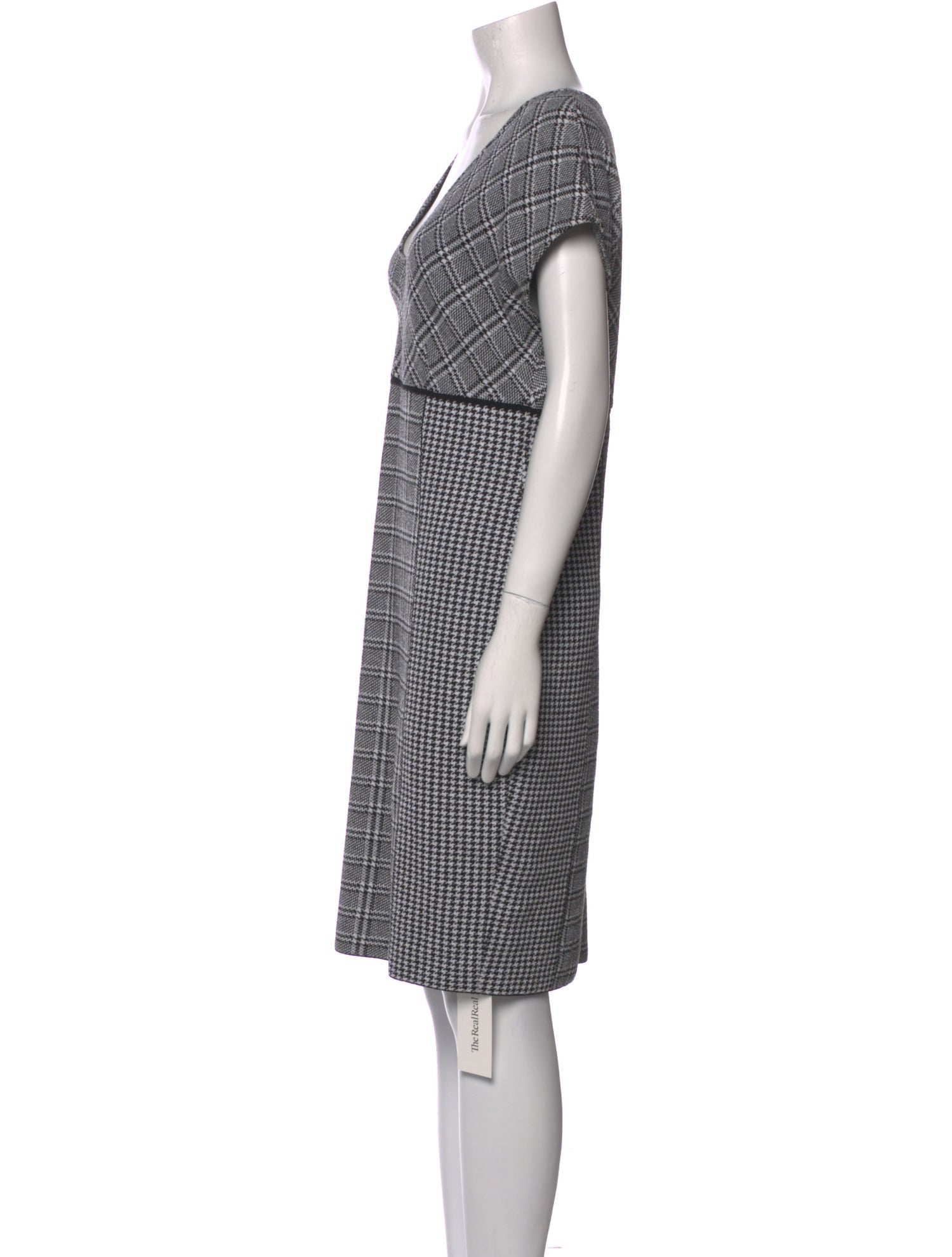 St. John Plaid Print Knee-Length Dress
