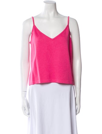 St. John Wool V-Neck Crop Top