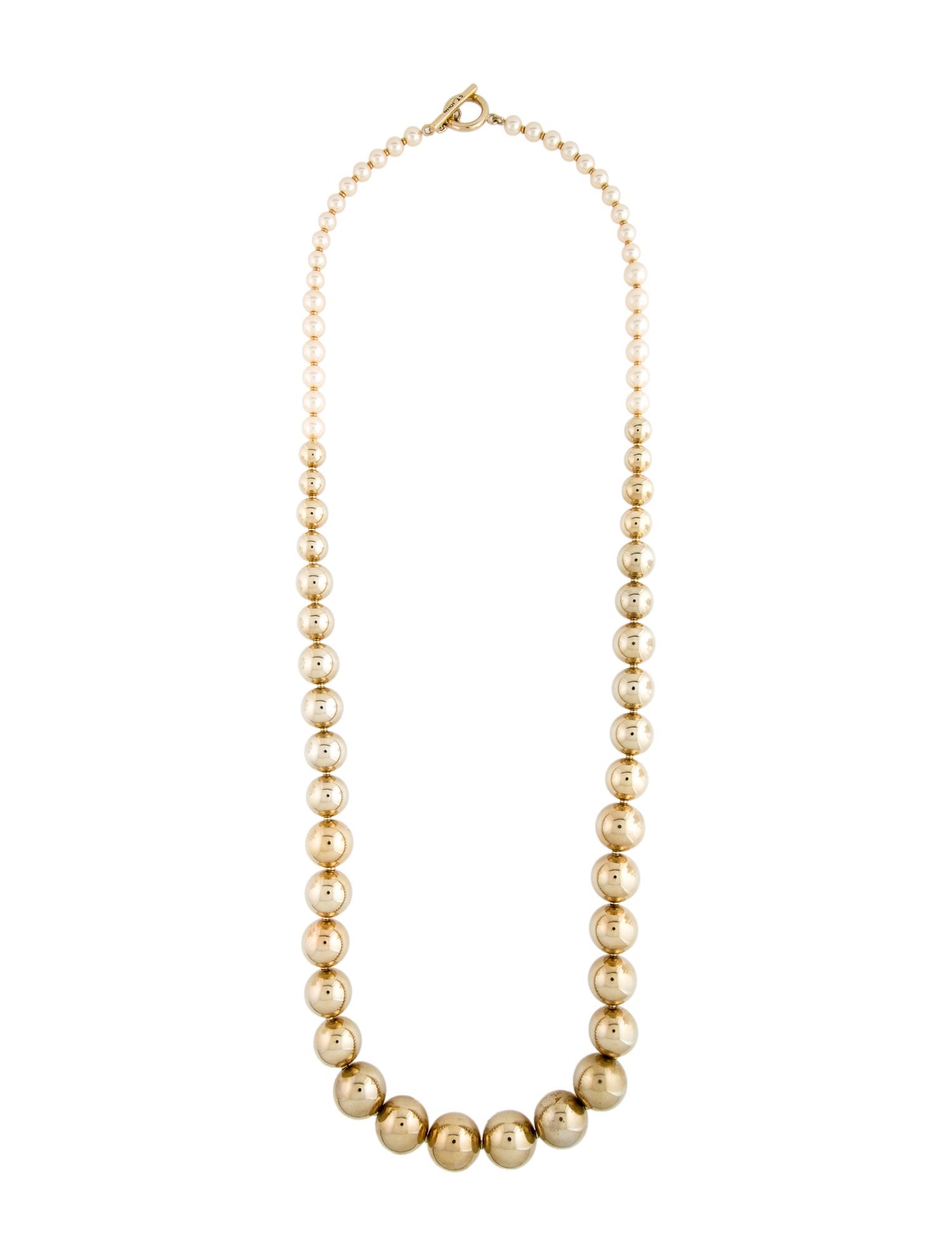 St. John Faux Pearl Bead Strand Necklace