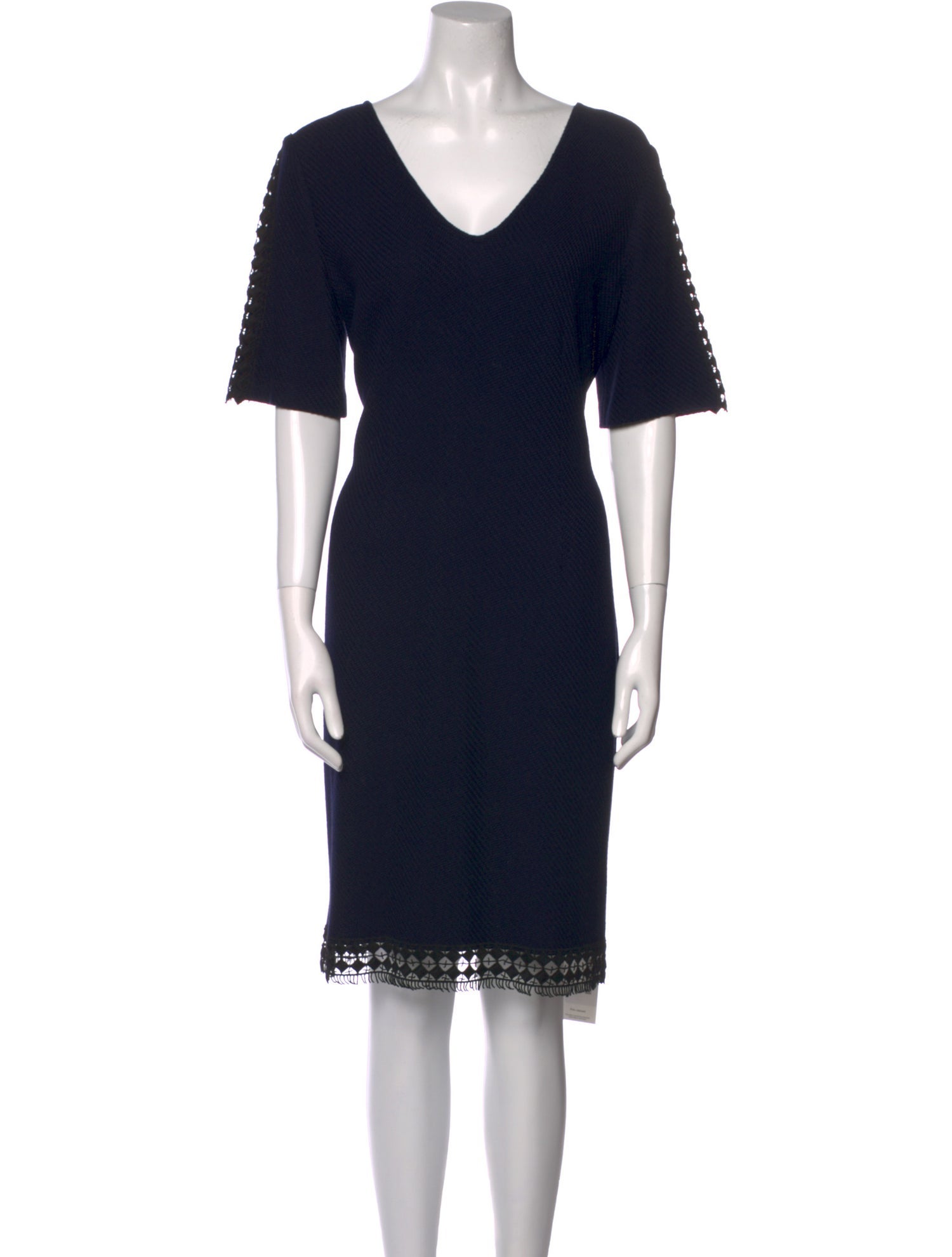 St. John V-Neck Knee-Length Dress