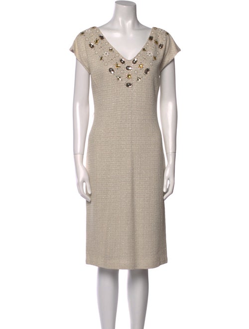 St. John V-Neck Knee-Length Dress