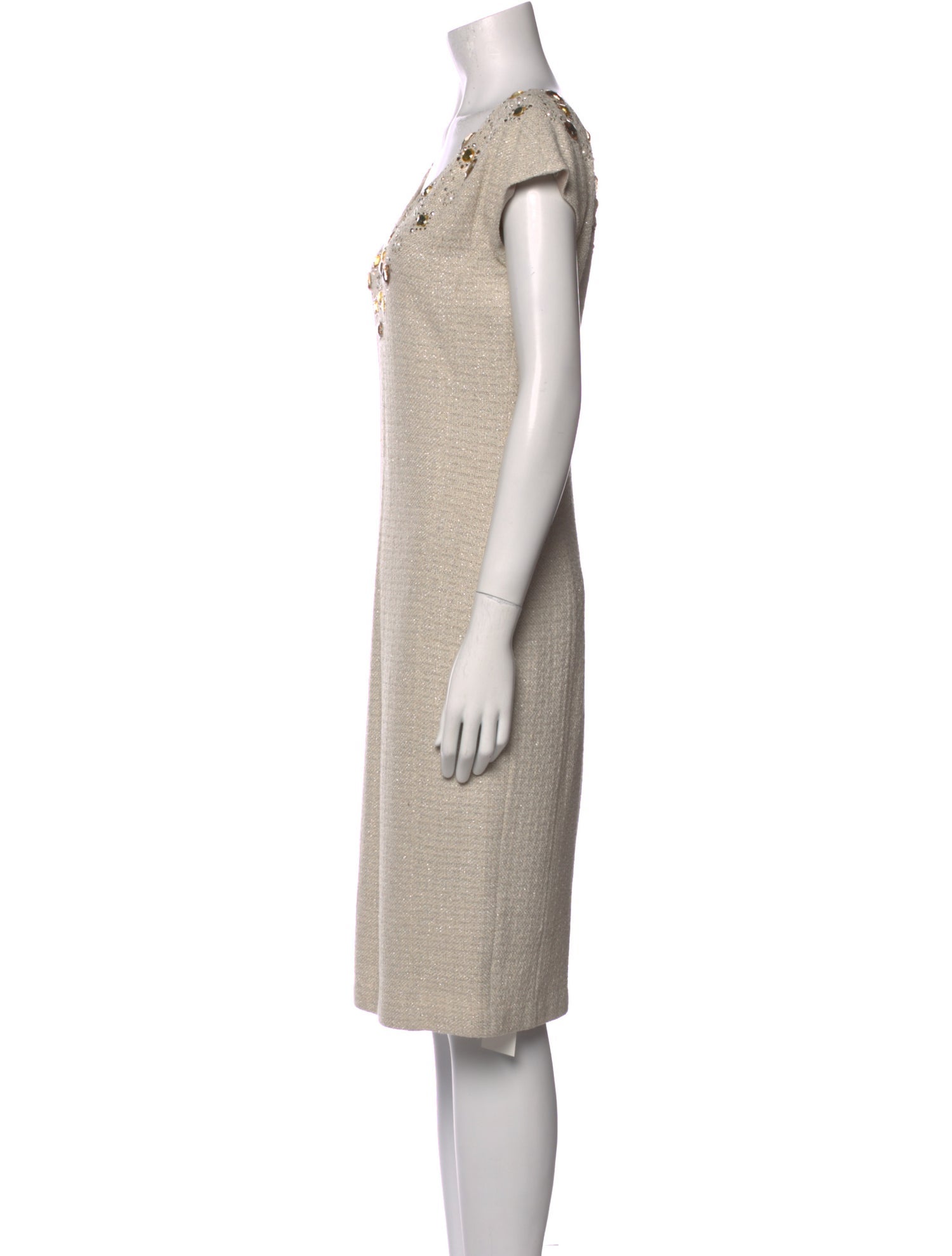 St. John V-Neck Knee-Length Dress