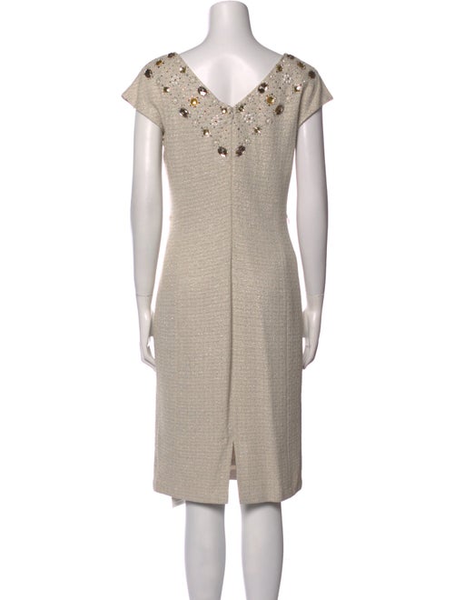 St. John V-Neck Knee-Length Dress